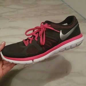 Pink and black Nike's
